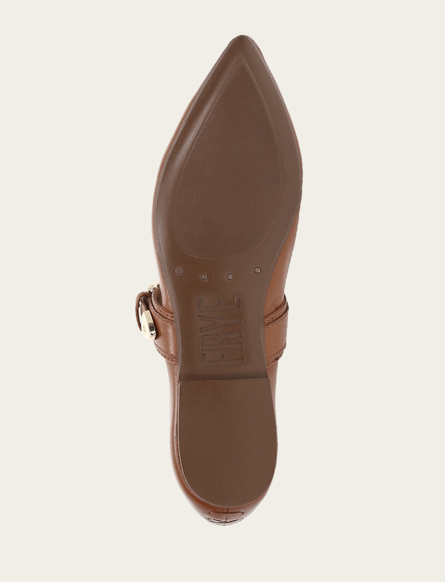 Women's Dark Latte Heather Buckle Mary Jane Flats | Frye Premium