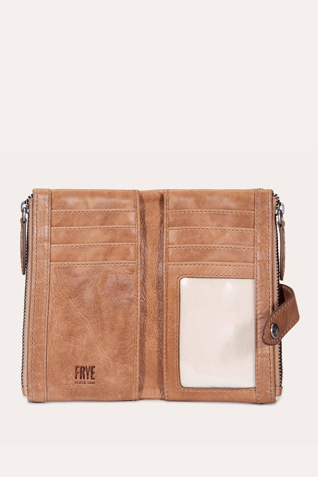 Melissa Beige Double Zip Wallet | Frye Featured