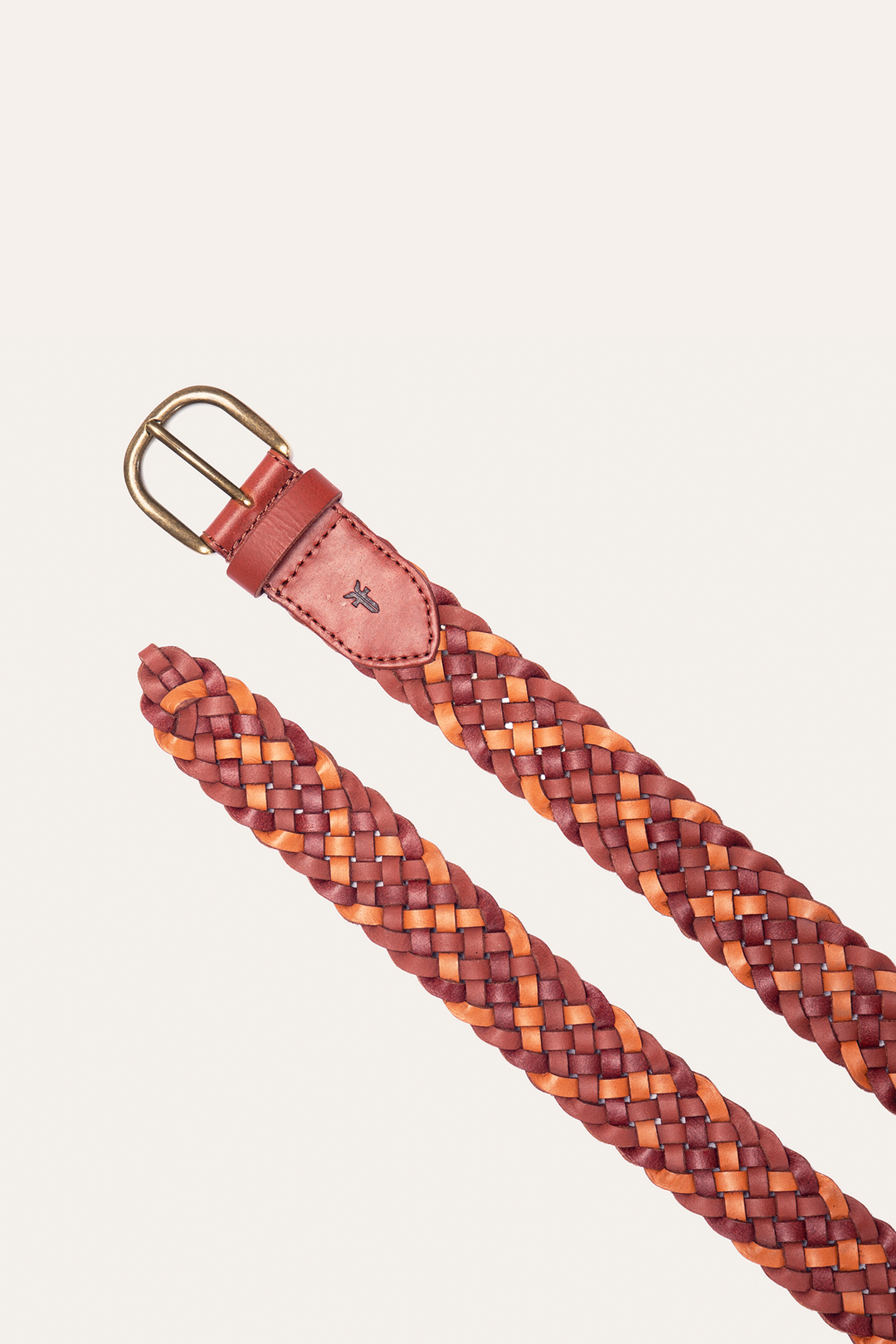 35mm Tonal Woven Leather Belt in Tan | Frye Customer Favorite