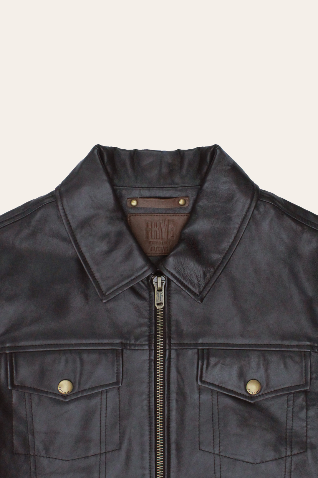 Men’s Dark Brown Kentucky Trucker Leather Jacket | Frye Exclusive