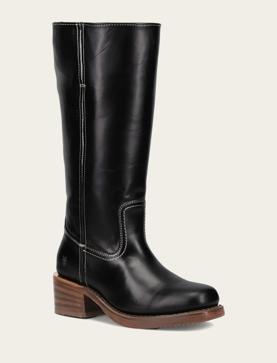 Women's Campus 14L Jet Black Wide Calf Boots | Frye Classic