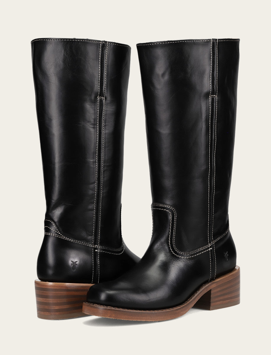 Women's Campus 14L Jet Black Wide Calf Boots | Frye Classic