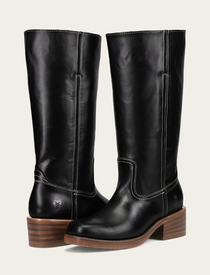 Women's Campus 14L Jet Black Wide Calf Boots | Frye Classic