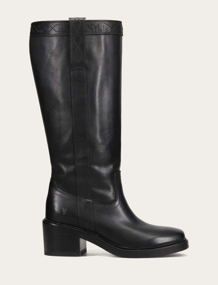 Women's Black Kate Pull On Wide Calf Tall Boots | Frye Premium