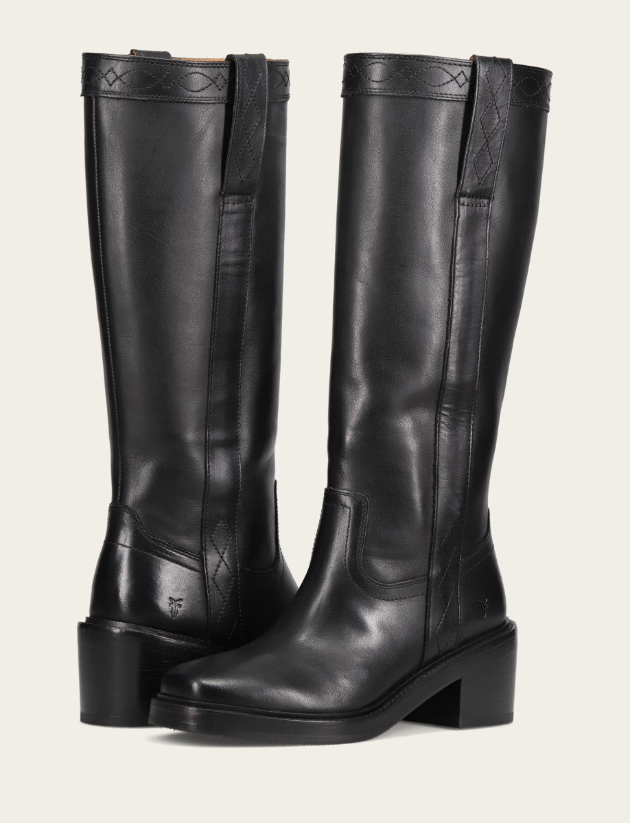 Women's Black Kate Pull On Wide Calf Tall Boots | Frye Premium