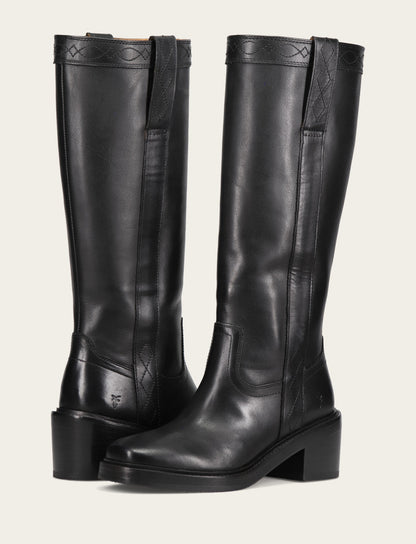 Women's Black Kate Pull On Wide Calf Tall Boots | Frye Premium