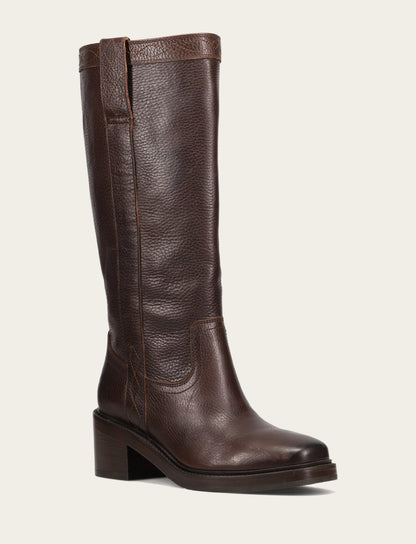 Women's Dark Brown Kate Pull On Wide Calf Tall Boots | Frye Featured
