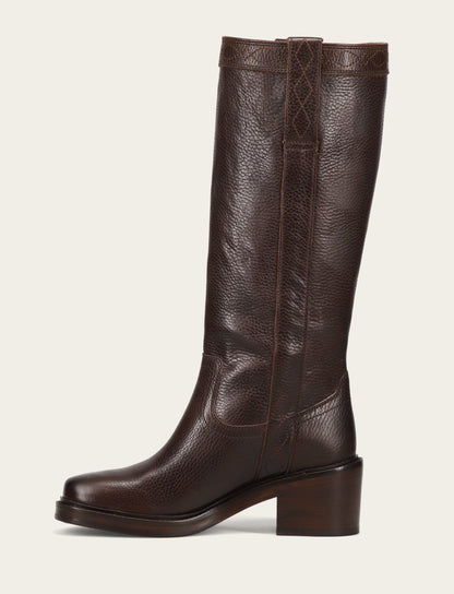 Women's Dark Brown Kate Pull On Wide Calf Tall Boots | Frye Featured