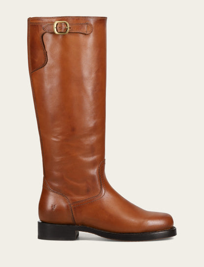 Women's Cognac Campus Low Heel Tall Riding Wide Calf Boot | Frye Classic