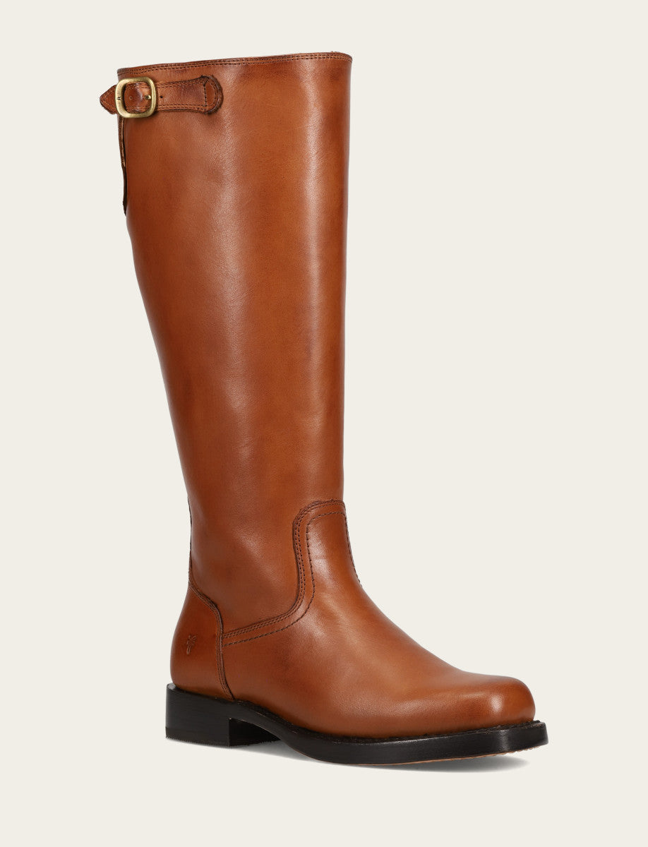 Women's Cognac Campus Low Heel Tall Riding Wide Calf Boot | Frye Classic