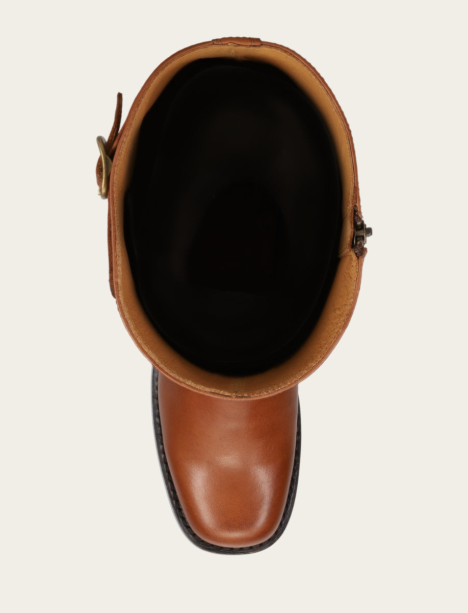 Women's Cognac Campus Low Heel Tall Riding Wide Calf Boot | Frye Classic
