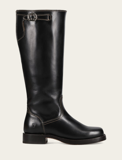 Women's Black Campus Low Heel Tall Riding Wide Calf Boot | Frye Trusted