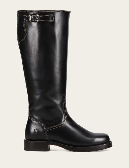 Women's Black Campus Low Heel Tall Riding Wide Calf Boot | Frye Trusted