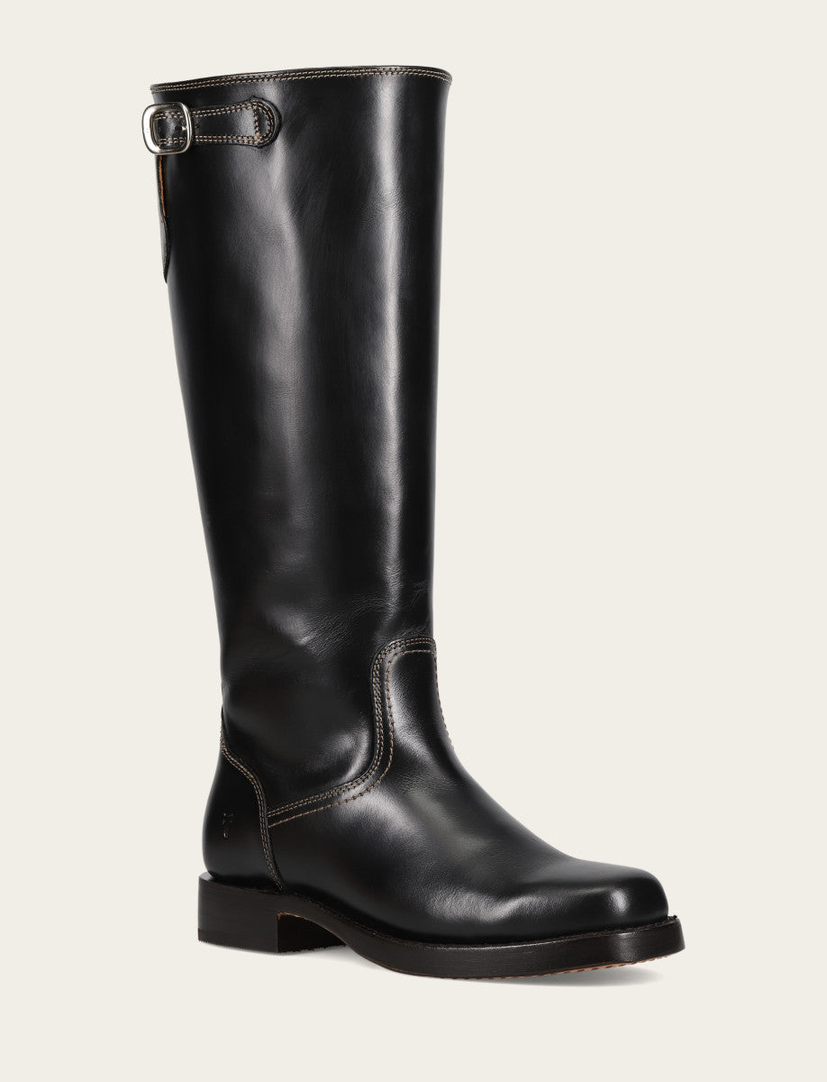 Women's Black Campus Low Heel Tall Riding Wide Calf Boot | Frye Trusted