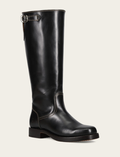 Women's Black Campus Low Heel Tall Riding Wide Calf Boot | Frye Trusted