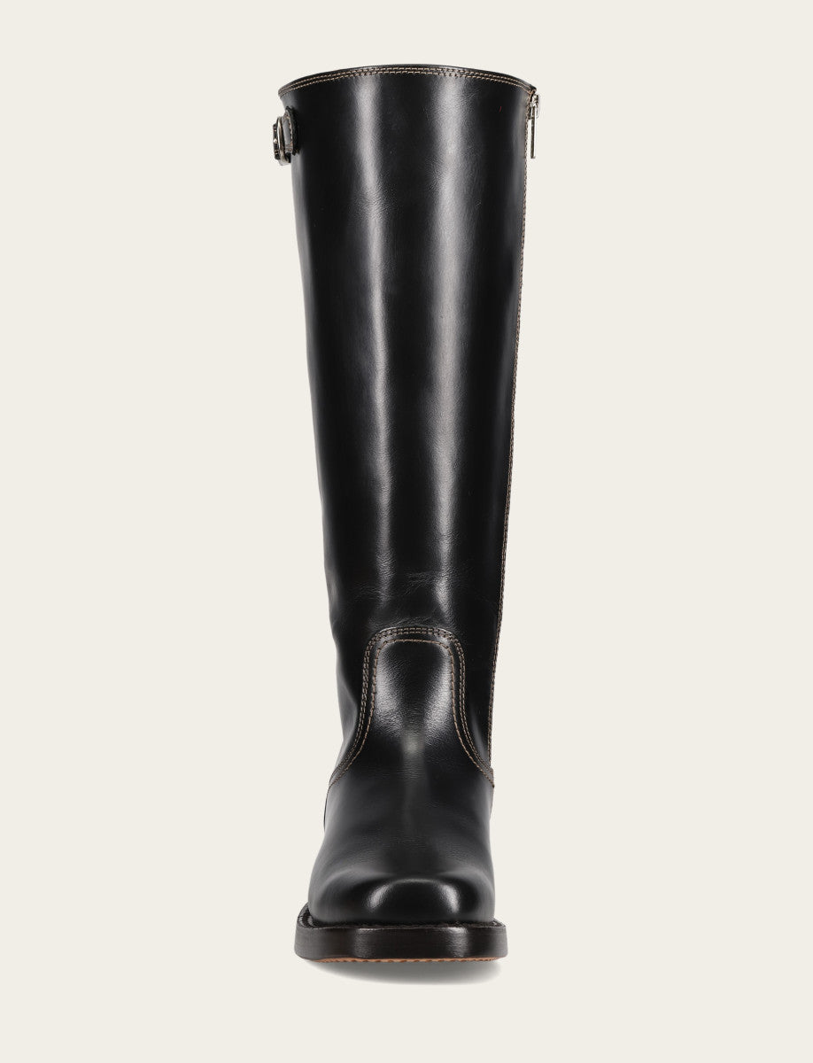 Women's Black Campus Low Heel Tall Riding Wide Calf Boot | Frye Trusted