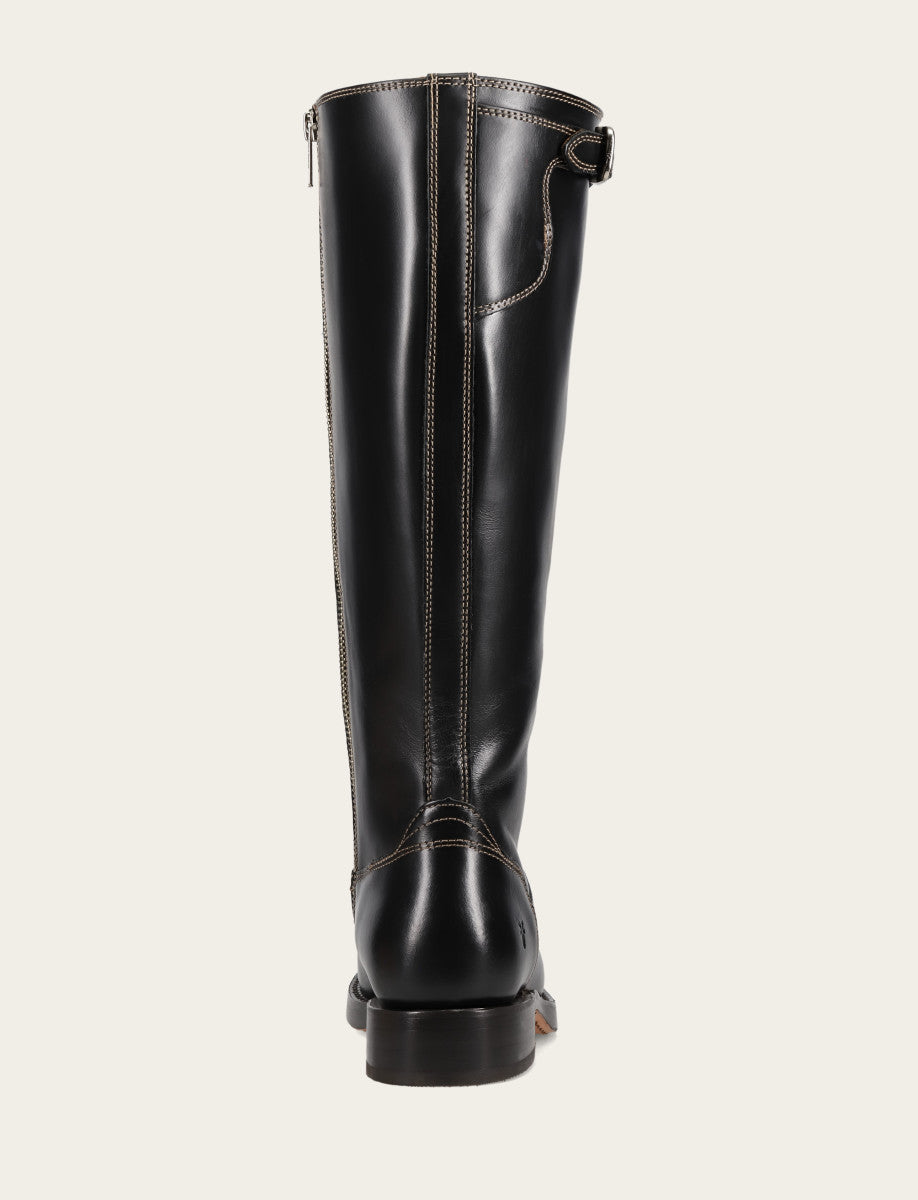 Women's Black Campus Low Heel Tall Riding Wide Calf Boot | Frye Trusted