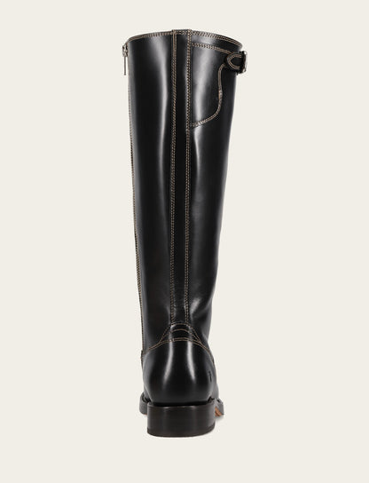 Women's Black Campus Low Heel Tall Riding Wide Calf Boot | Frye Trusted