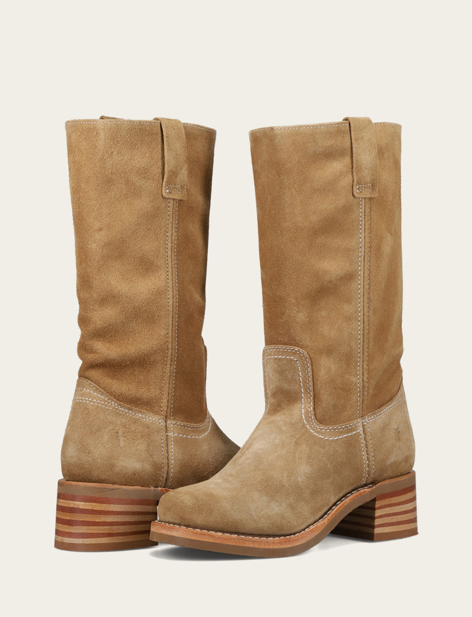 Women's Tan Buck Campus 12R Boots | Frye Popular