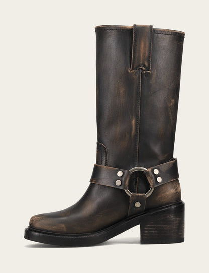 Women's Distressed Black Kate Harness Boot | Frye Best Price