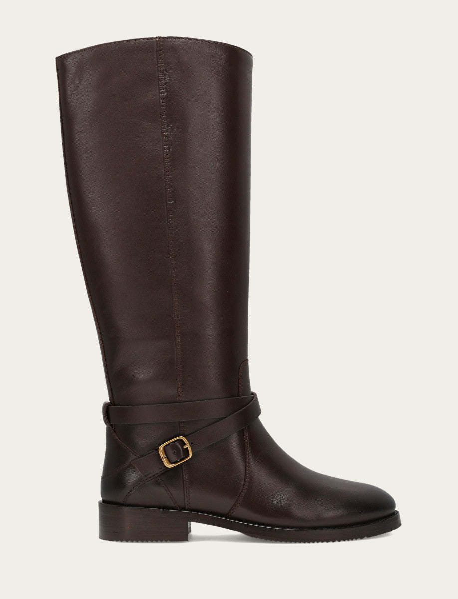 Women's Dark Brown Melissa Belted Riding Boot | Frye Latest