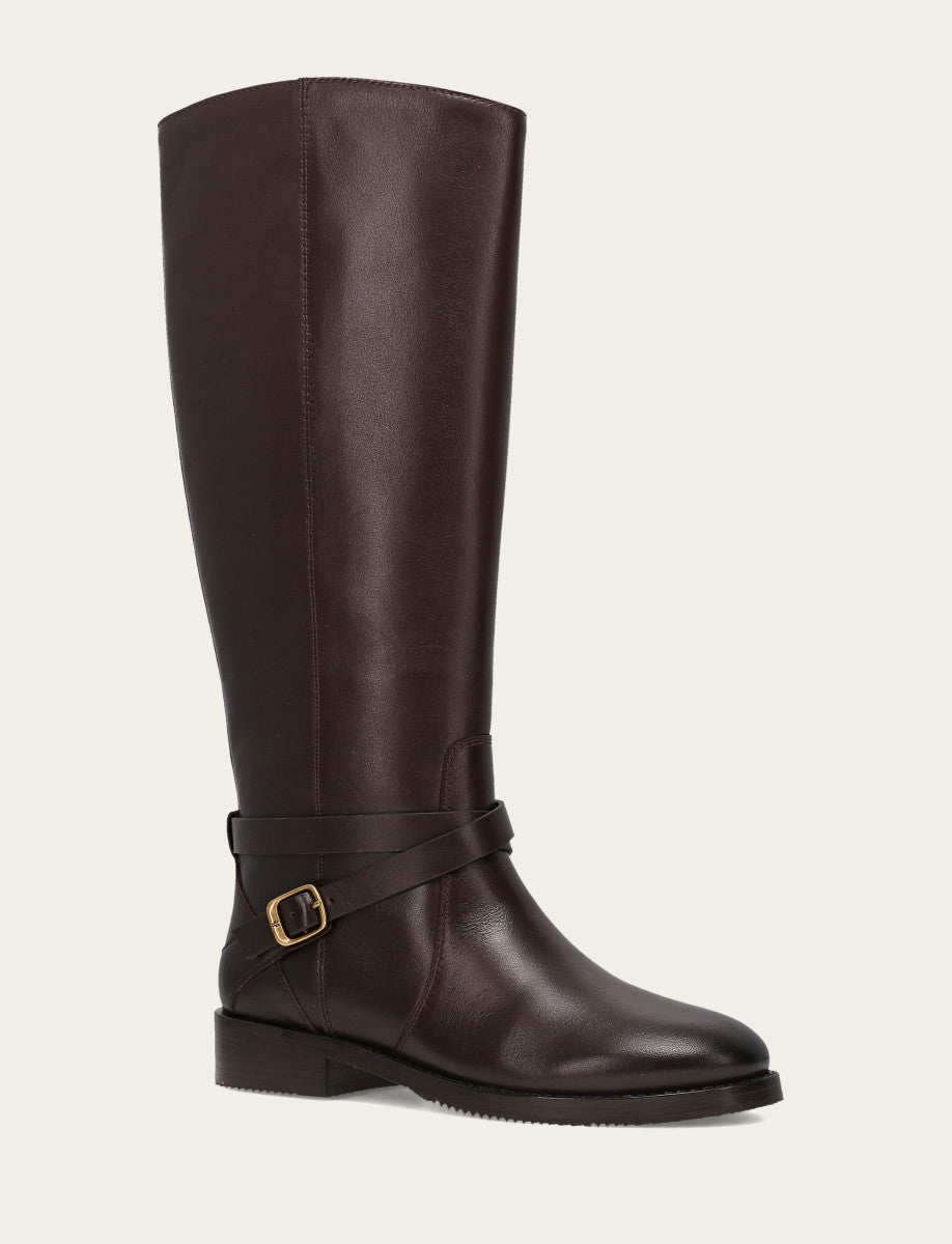 Women's Dark Brown Melissa Belted Riding Boot | Frye Latest