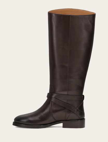Women's Dark Brown Melissa Belted Riding Boot | Frye Latest