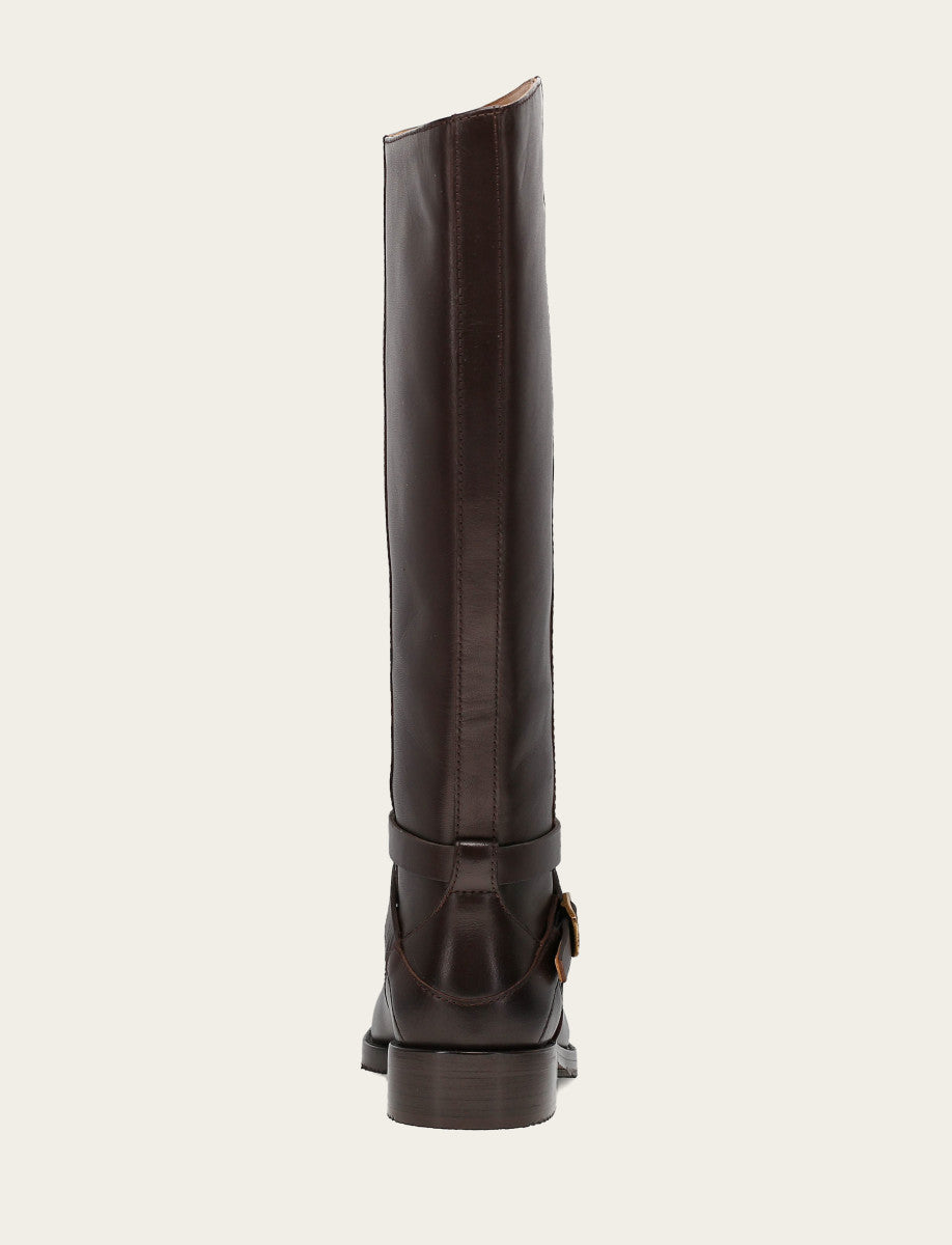 Women's Dark Brown Melissa Belted Riding Boot | Frye Latest