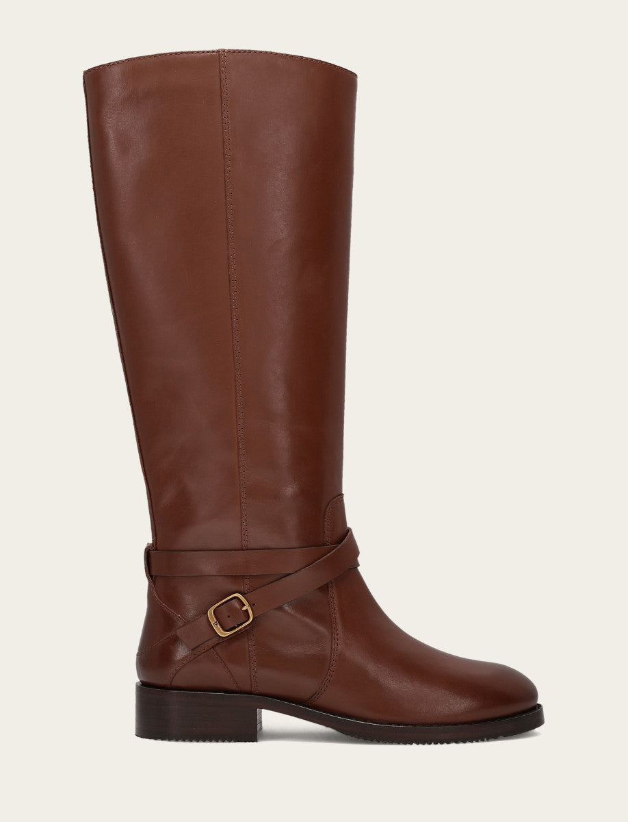 Women's Walnut Melissa Belted Riding Wide Calf Boot | Frye Popular