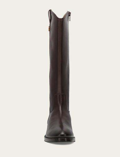 Women's Dark Brown Melissa Button Tall Inside Zip Wide Calf Boot | Frye Quality
