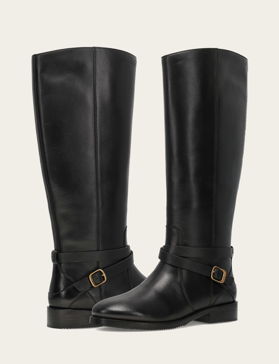 Women's Black Melissa Belted Riding Boot | Frye Featured
