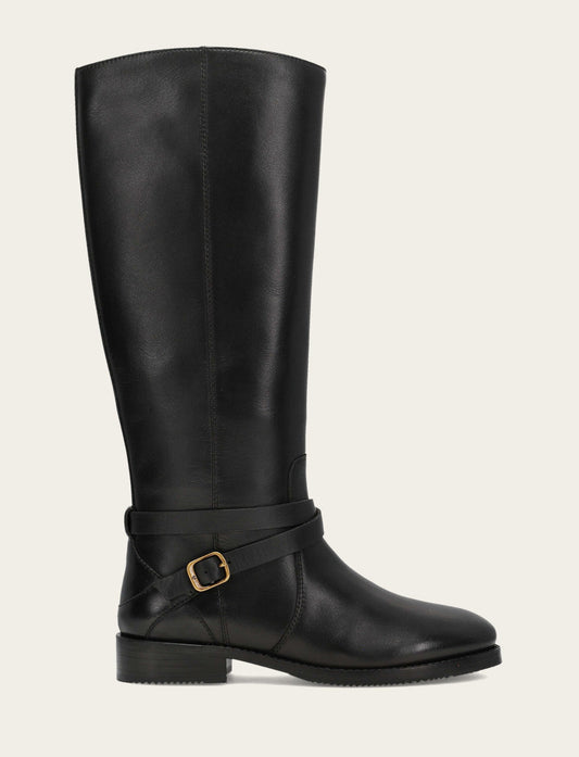 Women's Black Melissa Belted Riding Wide Calf Boot | Frye Quality
