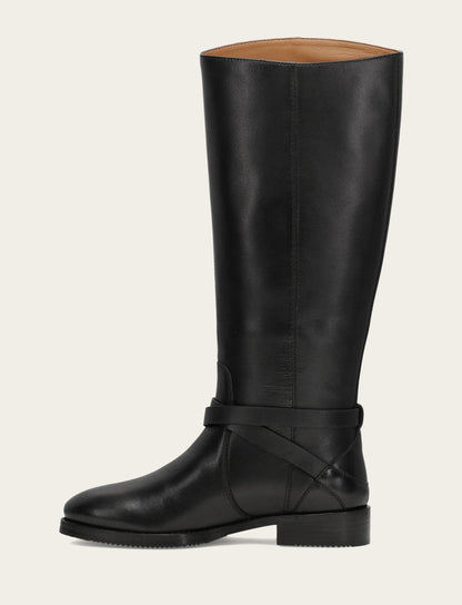 Women's Black Melissa Belted Riding Wide Calf Boot | Frye Quality