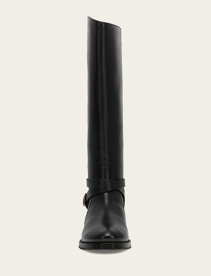 Women's Black Melissa Belted Riding Wide Calf Boot | Frye Quality