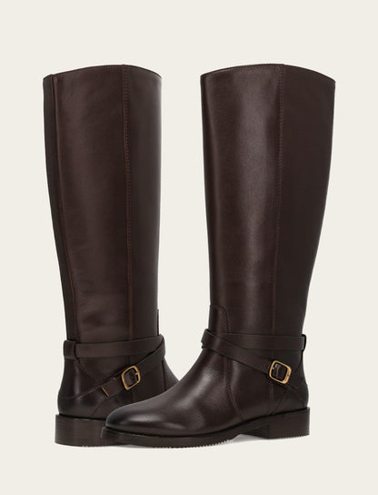 Women's Dark Brown Melissa Belted Riding Wide Calf Boot | Frye Hot Sale