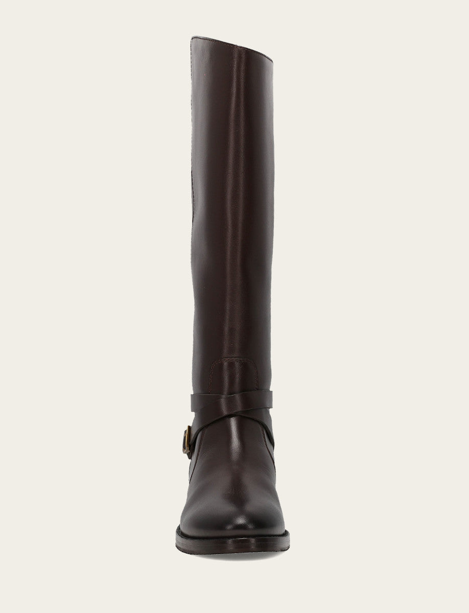 Women's Dark Brown Melissa Belted Riding Wide Calf Boot | Frye Hot Sale
