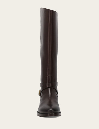 Women's Dark Brown Melissa Belted Riding Wide Calf Boot | Frye Hot Sale