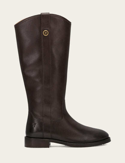 Women's Dark Brown Melissa Button Tall Inside Zip Boot | Frye Signature