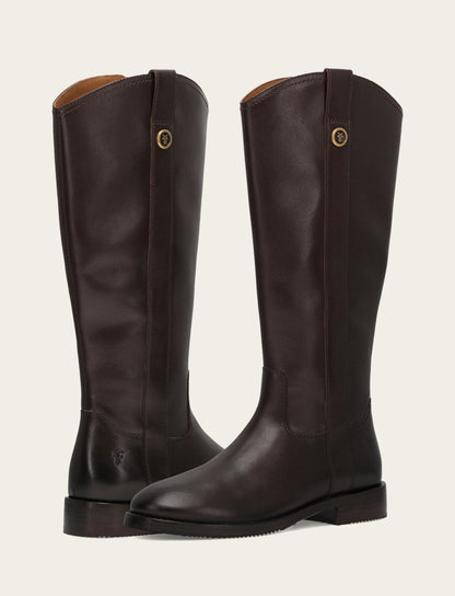 Women's Dark Brown Melissa Button Tall Inside Zip Boot | Frye Signature