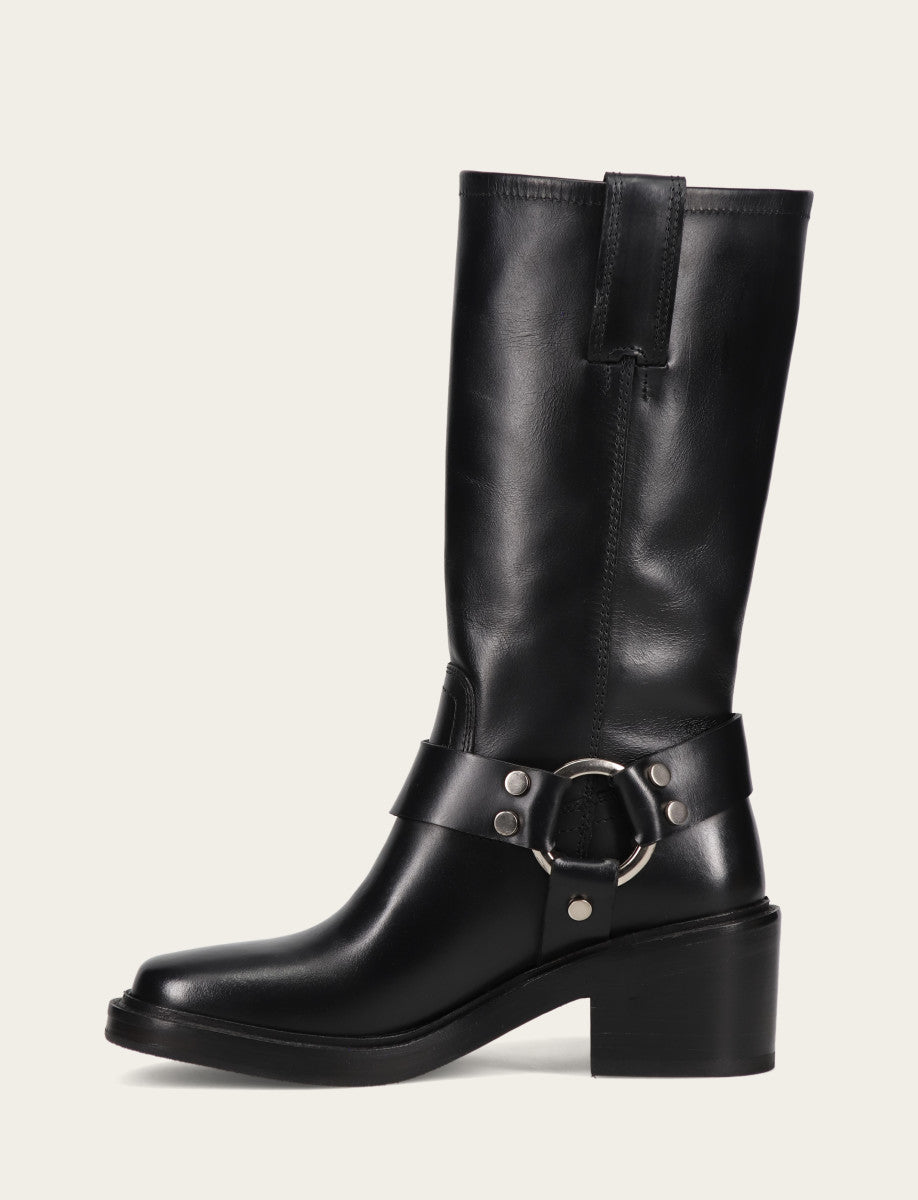 Women's Black Kate Harness Boots | Frye Exclusive