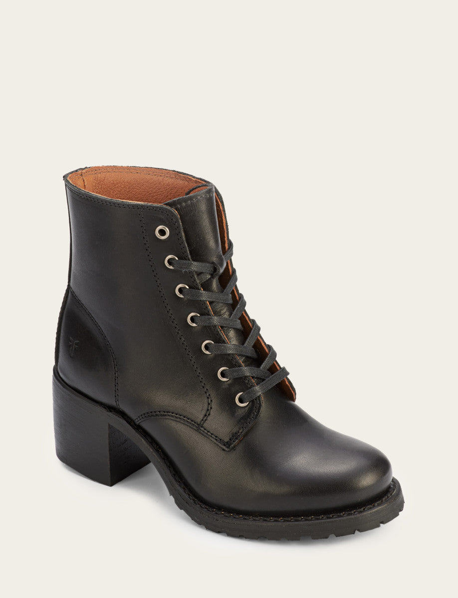 Women's Black Sabrina 6G Lace Up Boots | Frye Essential