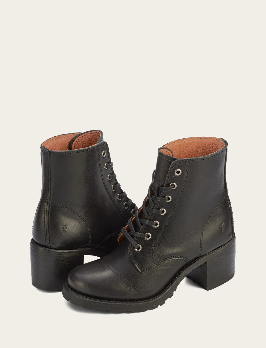 Women's Black Sabrina 6G Lace Up Boots | Frye Essential