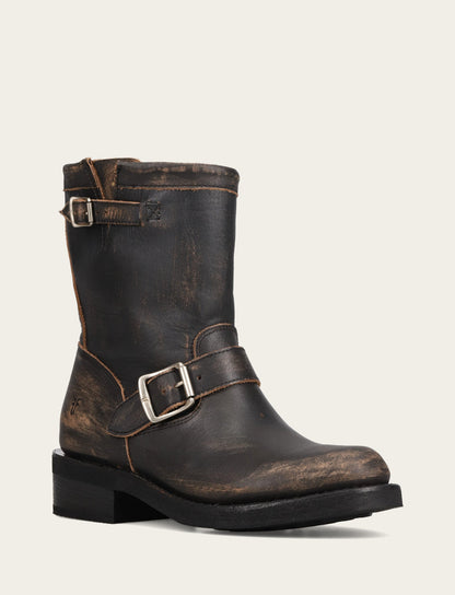 Women's Distressed Black Viv Short Engineer Boot | Frye Signature