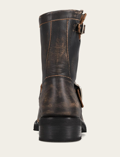 Women's Distressed Black Viv Short Engineer Boot | Frye Signature