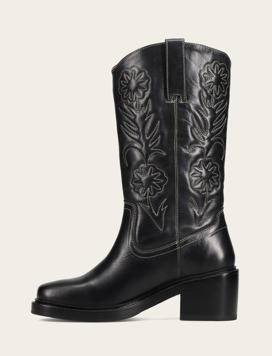 Women's Black Kate Deco Stitch Boot | Frye Signature