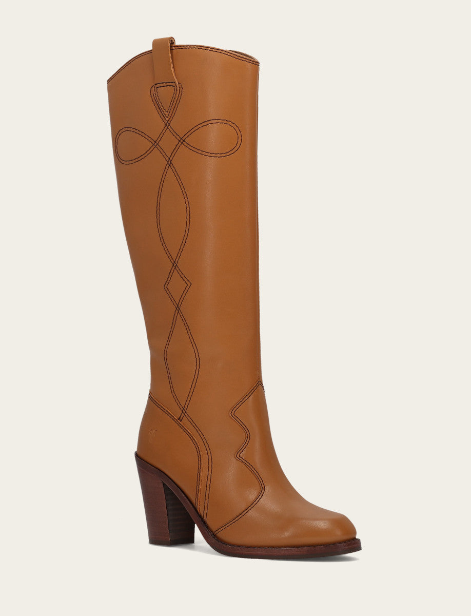 Women’s Caramel Corinne Deco Stitch Tall Boots | Frye Exclusive