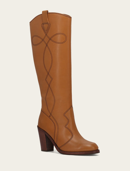 Women’s Caramel Corinne Deco Stitch Tall Boots | Frye Exclusive