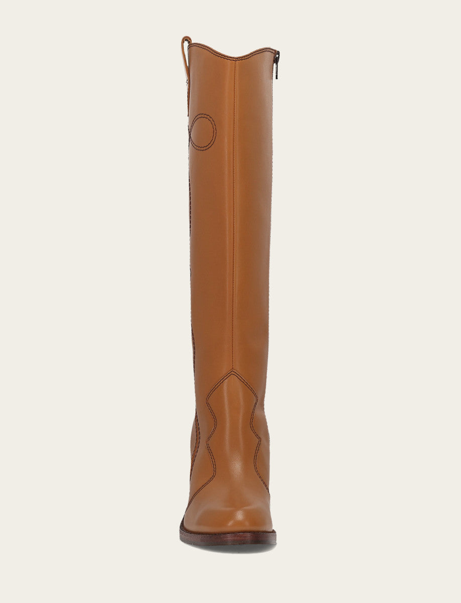 Women’s Caramel Corinne Deco Stitch Tall Boots | Frye Exclusive