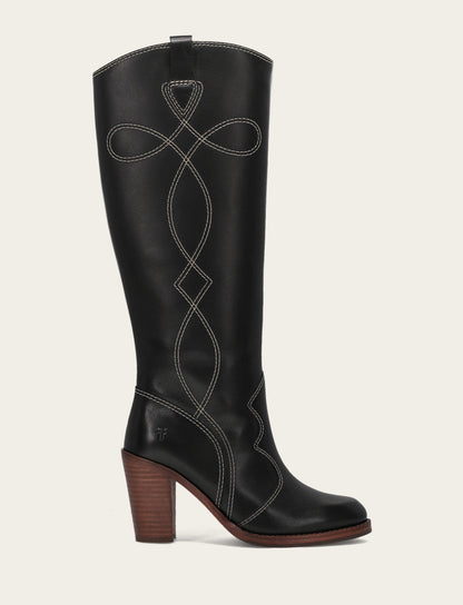 Women's Black Corinne Tall Deco Stitch Boot | Frye Popular