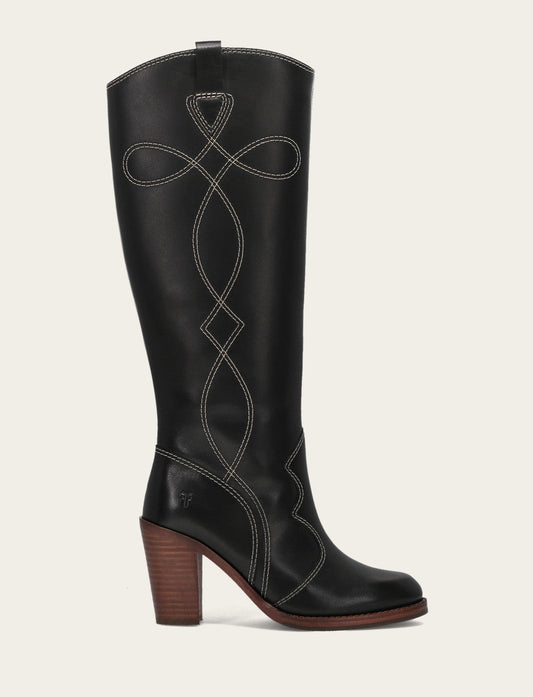 Women's Black Corinne Tall Deco Stitch Boot | Frye Popular